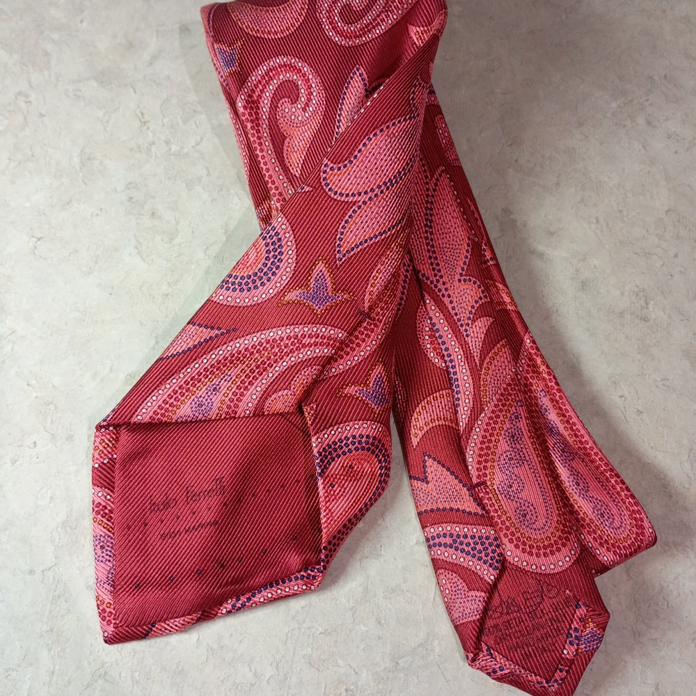 Classic Paisley Red Orange Silk Tie